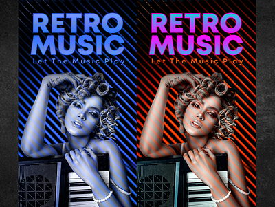 Retro Music Posters graphic design photoshop posters social media