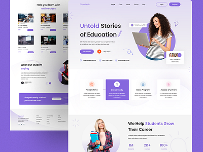 Elearning Landing Page agency branding design graphic design illustration landing page design logo motion graphics products travel ui ui design uiux webpage design