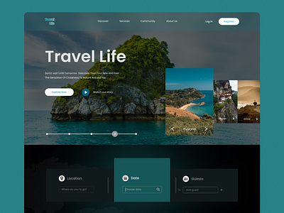 Travel Landing Page 3d agency branding fashion graphic design illustration landing page design logo nfts products design travel website ui uiux ux webpage design