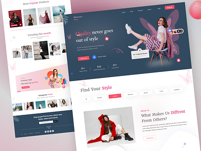 Fashion Shop Landing Page Website 3d agency branding design fashion website graphic design illustration landing page design logo products design travel website ui uiux vector webpage design