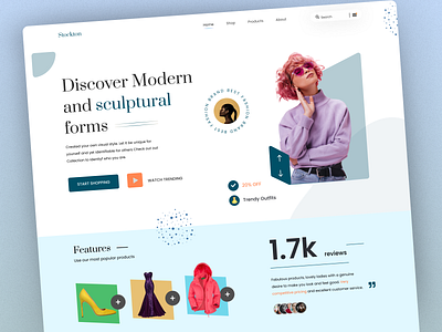 Stockton- Fashion Landing Page agency branding business agency fashion website gym illustration landing page design logo products design travel ui uiux ux webpage design