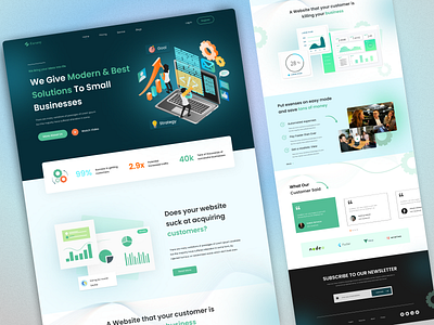 Business Solution Agency Landing Page 3d agency animation branding design fashion website graphic design illustration landing page design logo motion graphics nfts products design travel website ui uiux vector webpage design