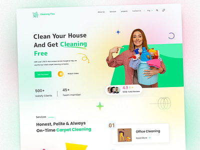 Cleaning Service Website agency agency website branding business website design fashion website illustration landing page design logo nfts website travel website ui uiux ux design vector webpage design