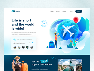 Travel Agency landing page banking landing page branding cleaning service website fashion landing page food landing page illustration landing page design nft landing page real estate landing page ui webpage design yoga studio landing page