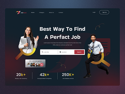 Job Finding Platform Landing Page Design