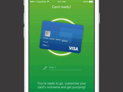 BPMe Card Ready animation app bp bpme card design paperkite payment ui upload ux visa