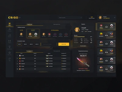 Gaming matchmaking platform apex counter strike counter strike dark dark app dark ui dashboad discord dota esport esports faceit fortnite games gaming ladder steam tournament ui ux