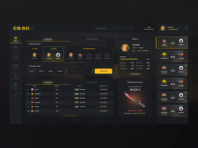 Gaming matchmaking platform apex counter strike counter strike dark dark app dark ui dashboad discord dota esport esports faceit fortnite games gaming ladder steam tournament ui ux