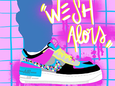 Nike air shoes - Wesh alors ! app branding design fashion illustration graphic design illustration logo procreate sneakers typography vector