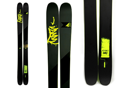 4FRNT 16/17 Vandal graphic design graphics matte black neon yellow salt lake city ski ski graphics utah
