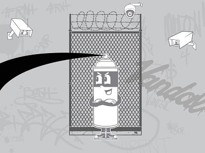 Vandal Illustration 50s cartoon graffiti graphic design retro spray can spray paint vandal vector vintage