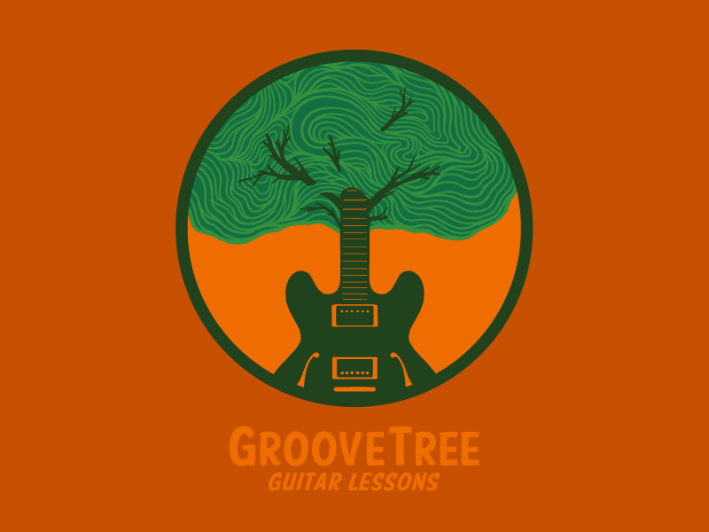 GrooveTree Logo design graphic design guitar logo nature salt lake city tree utah