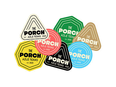 The Porch Stickers brand identity branding design icon typography vector