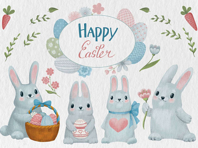 easter cute collection art children designelementes graphic design illustration pattern