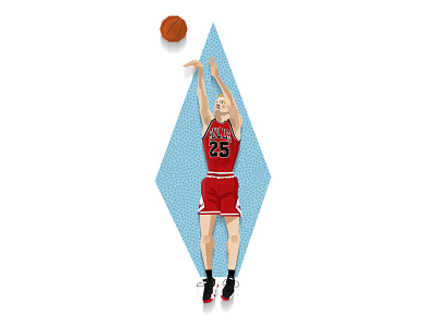 Steve Kerr - The Last Dance 90s basketball chicago bulls dunk illustration nba slam dunk steve kerr the last dance
