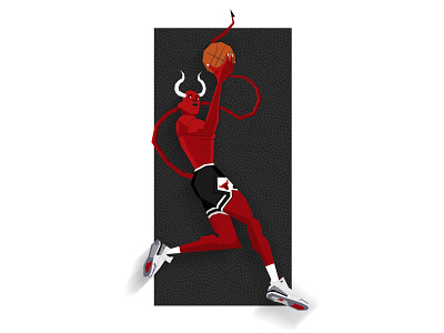 MJ Demon 90s basketball chicago bulls dunk illustration michael jordan nba the last dance