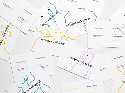 Refugees Well School cards 2018 activemedia brand identity branding illustration print design typography