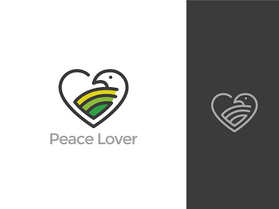 Peace Lover logo design bird branding design logo logodesign love mini minimal minimalistlogo peace vector