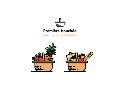 Illustration exercice - Première bouchée bakery breakfast delivery fruit illustration