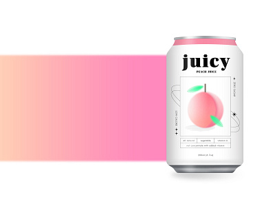 Peach juice design branding can design drink packaging food packaging fruit graphic design illustration packaging