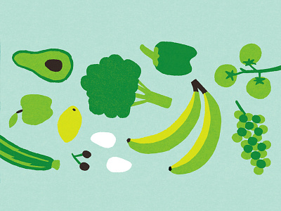 Wholefoods apple avocado banana editorial food fruit grapes illustration pattern texture vegetables wholefoods