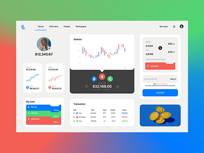 Crypto Dashboard Exploration crypto design fintech ui ux web