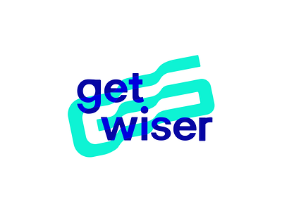 Getwiser logo blue branding design getwiser identity logo startup typography
