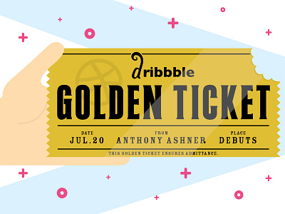Hello dribbble! debut golden ticket hello wonka