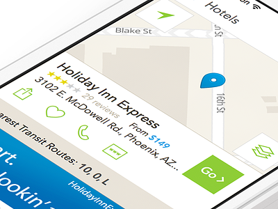 MapQuest for iOS location detail interaction design ios map ui ux