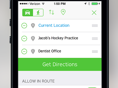 MapQuest for iOS route planner interaction design ios map ui ux