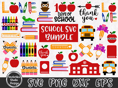 School SVG Bundle, Back To School Clipart back to school design digital graphic design illustration pencil school teacher vector