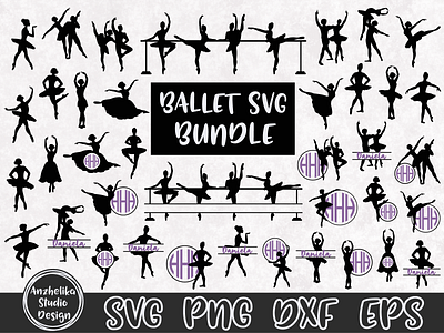 Ballet SVG Bundle, Ballet Dancer Svg, Ballerina