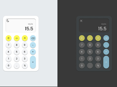Daily UI Challenge #004 app calculator colors dailyui dark mode design figma light mode ui