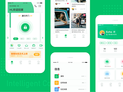 Intelligent Community app design ui