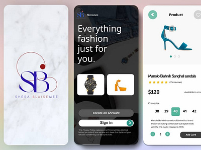 Shera Blaisemee Fashion Shop app branding design graphic design ui