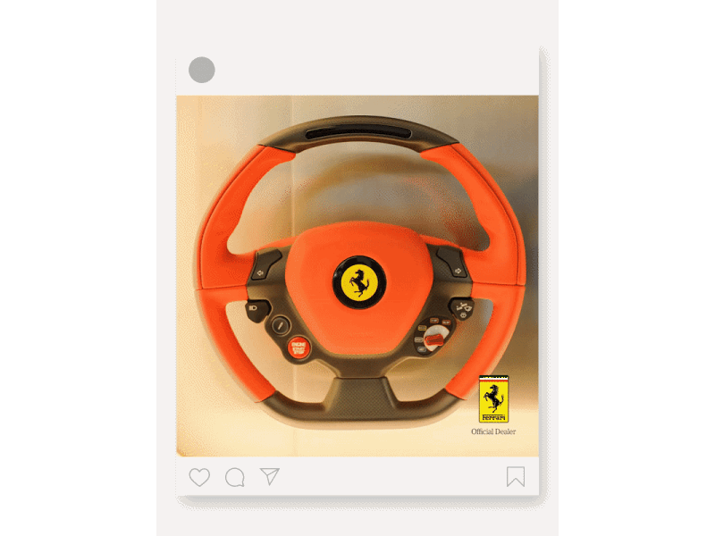 Ferrari social media post mockup gif