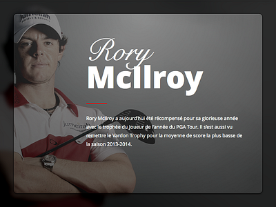 Rory McIlroy Card