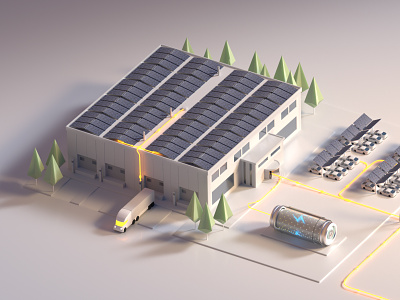 Sunrock 3d 3dart animation artdirection branding clean energy design energy houdini maya motion graphics solar ui ux
