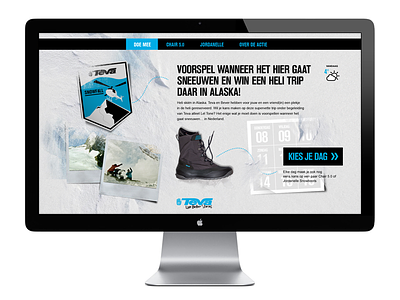 Teva snowfall campain design landingspage shoes site snow webdesign