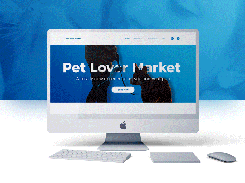 Pet Lover Market e-commerce site cat dog footer header interface product subscribe testimonial ui ux