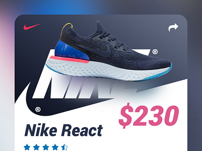 Nike React - UI/UX Product Card Concept by Adrian van Os on Dribbble