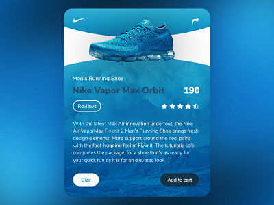 Nike Vapor Max Orbit - UI Product Card Concept cart checkout e commerce fashion mobile product shoe shop store ui ux web