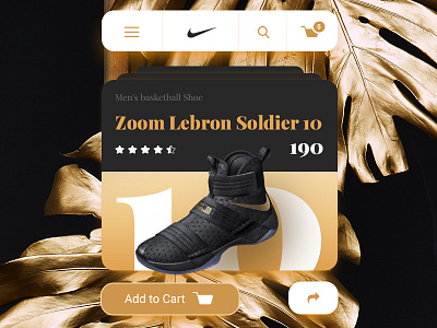 Nike Zoom Lebron Soldier 10 - UI/UX Product Card Concept