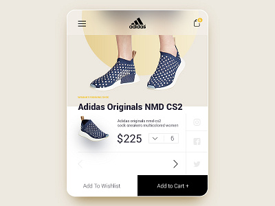 Adidas Originals NMD CS2 - UI/UX Mobile Product Card Cart cart checkout e commerce fashion mobile product shoe shop store ui ux web