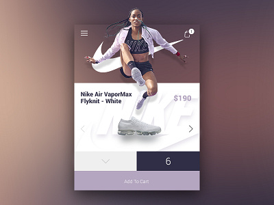 Nike Air VaporMax Flyknit White - ui/ux product card concept