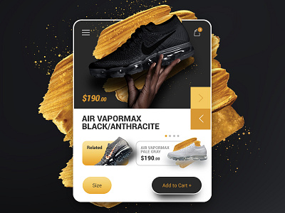 Nike Air VaporMax 'Anthracite' - ui/ux product card concept cart checkout e commerce fashion mobile product shoe shop store ui ux web
