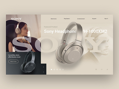 Sony Landing Page Re-Design Concept design headphone landing minimal page site sony store ui ux web