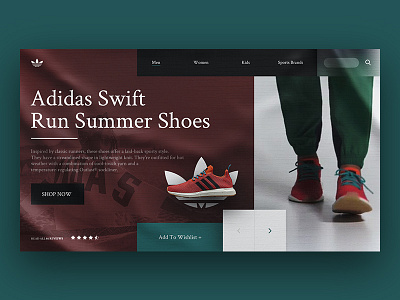 Adidas Landing Page Re-Design Concept landing minimal page ui web webdesign webpage website