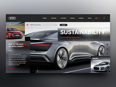 Audi Landing Page Re-Design Concept audi car design landing minimal page site store ui ux web