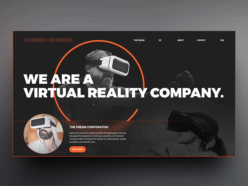 Rejected Client Concept VR Company Landing Page